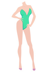 Sexy girl . Vector. fitness club emblem. Silhouette of athletic