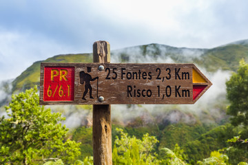 Signboard 25 Fontes levada in Madeira Portugal