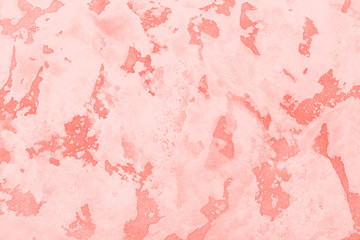 Coral abstract background. Color of the year 2019. Main trend concept. Textured putty on wall. Rough grunge wall background.