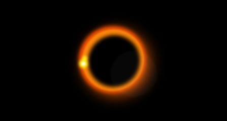 Space. Abstract background. Black Hole. Universe. Bright strips. Glow. orange ring.
