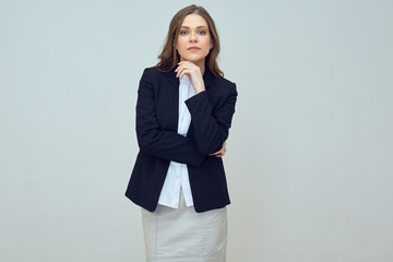 businesswoman classic studio isolated portrait.