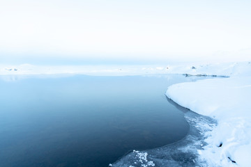 A lake in Iceland on a winter morning