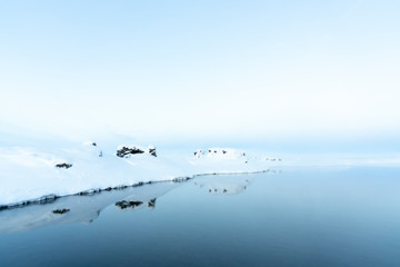A lake in Iceland on a winter morning