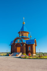 Holy Trinity Church in the village of Tashla, Russia. Wooden temple.