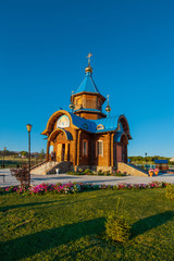 Holy Trinity Church in the village of Tashla, Russia. Wooden temple.