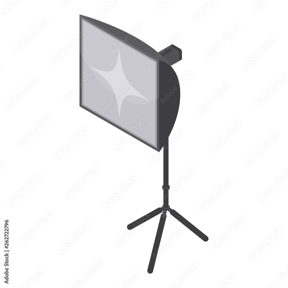 Poster studio soft box light icon. isometric of studio soft box light vector icon for web design isolated o