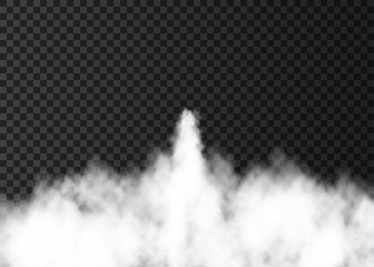 Smoke from space rocket launch  isolated on transparent background.