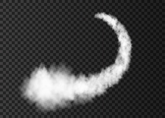 Smoke from space rocket launch  isolated on transparent background.