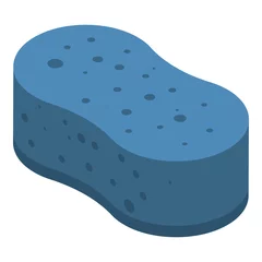 Foto op Aluminium Blue sponge icon. Isometric of blue sponge vector icon for web design isolated on white background © ylivdesign