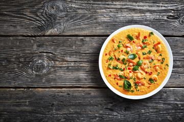 Shrimps in Coconut Sauce in a bowl