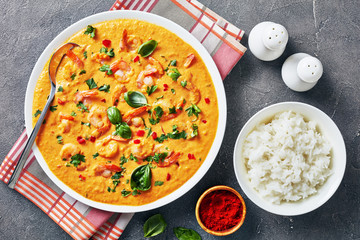 Shrimps in Coconut Sauce and white rice