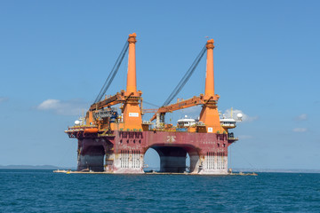 Fototapeta premium Offshore oil drilling platform near Salvador de Bahia on Brazil