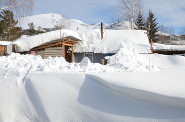 house in snow