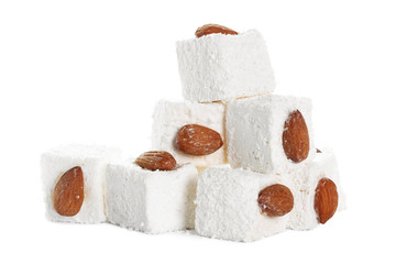 Tasty Turkish delight isolated on white
