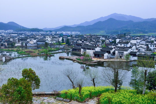 Tranditional village in the mountains,Anhui,China