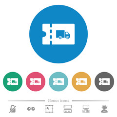 Transport discount coupon flat round icons