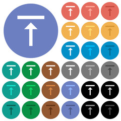 Vertical align top round flat multi colored icons