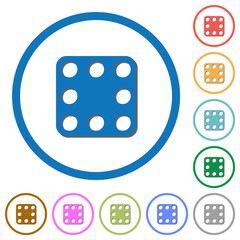 Domino eight icons with shadows and outlines