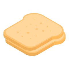 Slice of bread icon. Isometric of slice of bread vector icon for web design isolated on white background