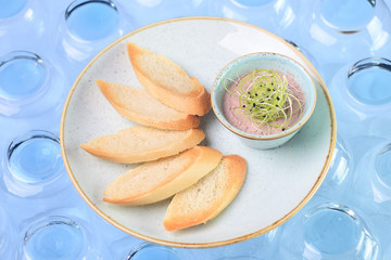 Fresh pate with bread