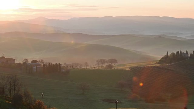 Beautiful morning landscape in Tuscany