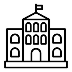 Fototapeta premium Architectural courthouse icon. Outline architectural courthouse vector icon for web design isolated on white background