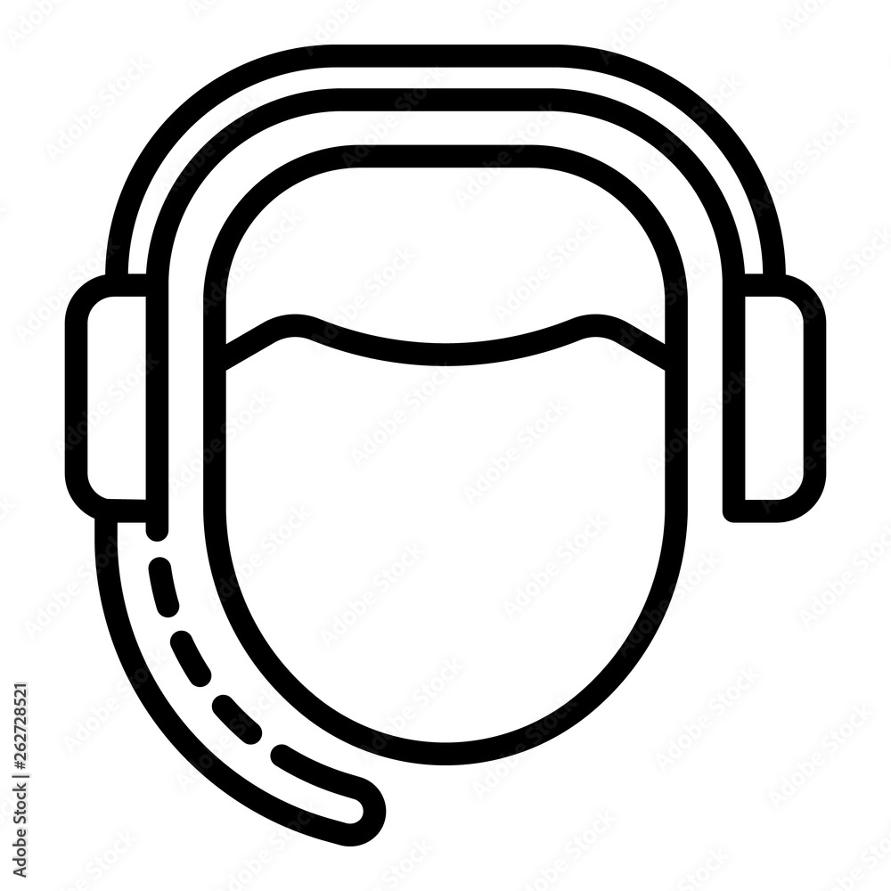 Poster man call center icon. outline man call center vector icon for web design isolated on white backgroun