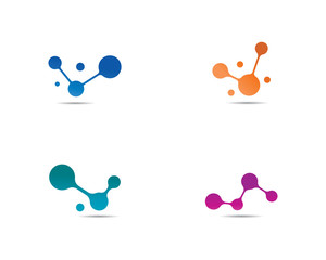 molecule logo vector icon illustration - obrazy, fototapety, plakaty