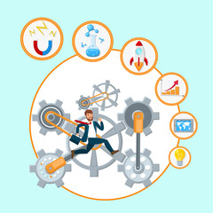 Business Development Process Vector Illustration