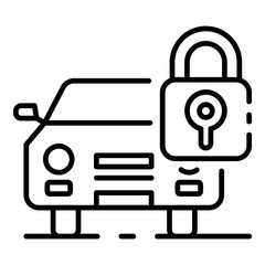 City car lock share icon. Outline city car lock share vector icon for web design isolated on white background