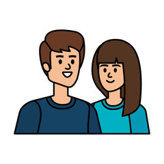 young couple avatars characters
