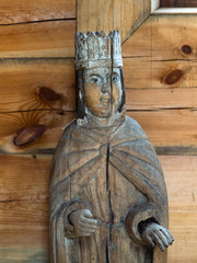 Historic Wooden Religious Statue of a King