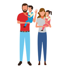 Fototapeta premium family avatar cartoon character