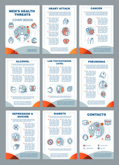 Men's health threats and risks brochure template layout