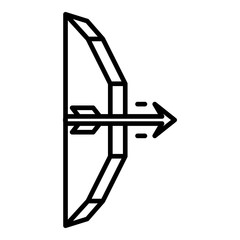 Bow arrow icon. Outline bow arrow vector icon for web design isolated on white background