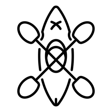 recommend clip art: Kayak paddles icon. Outline kayak paddles vector icon for web design isolated on white background