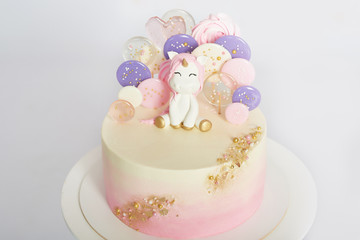 Birthday 1 year Cake Smash Decor with a unicorn