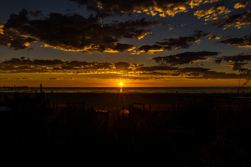 Glorious sunset seascape at Glenelg beach, Adelaide, Australia