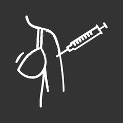 Woman’s arm injection chalk icon