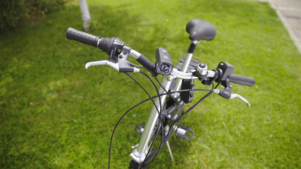 Bicycle handles with light and a bell