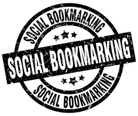 social bookmarking round grunge black stamp