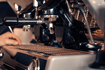 Fototapeta na wymiar Coffee machine in a cafe