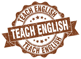 teach english stamp. sign. seal