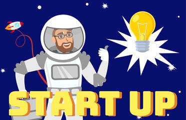 Creative Startup Idea Flat Web Banner Template