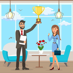 Business Success, Achievement Vector Illustration