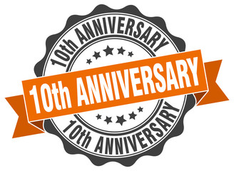 10th anniversary stamp. sign. seal