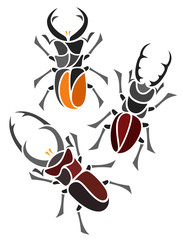 Stylized Insects - Stag Beetles