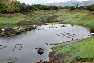 Fishing village community in Magat Dam lake where people rely for livelihood