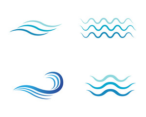 Water Wave symbol and icon Logo Template