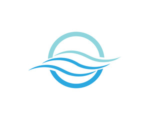 Water Wave symbol and icon Logo Template